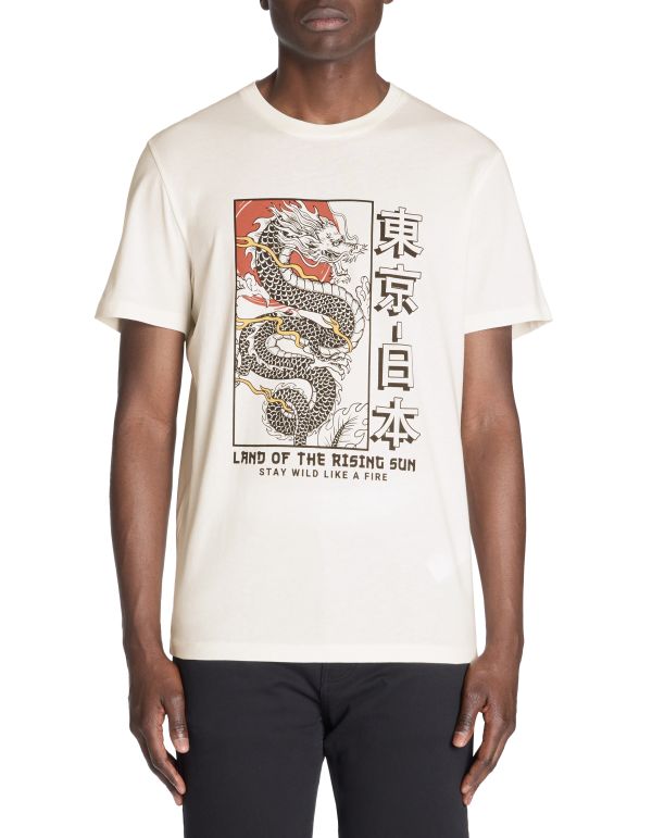 T-shirt straight col rond 100% coton - blanc