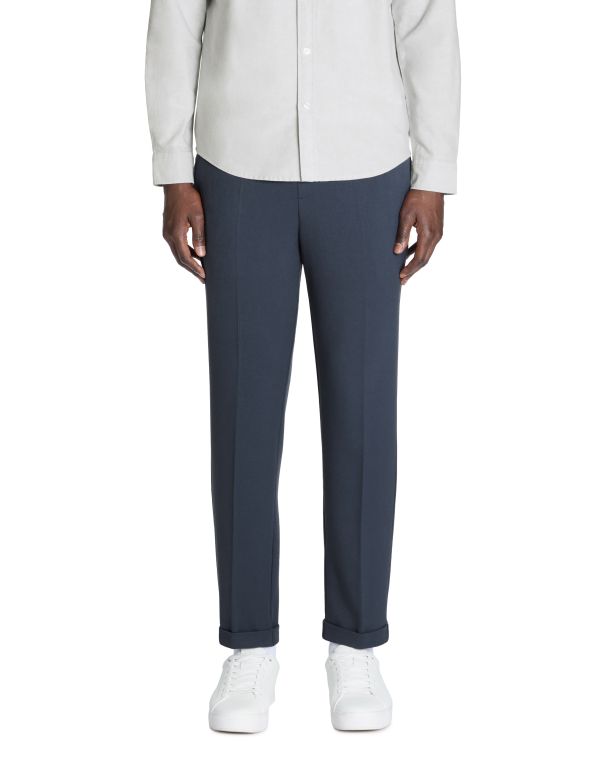 Pantalon straight stretch - bleu
