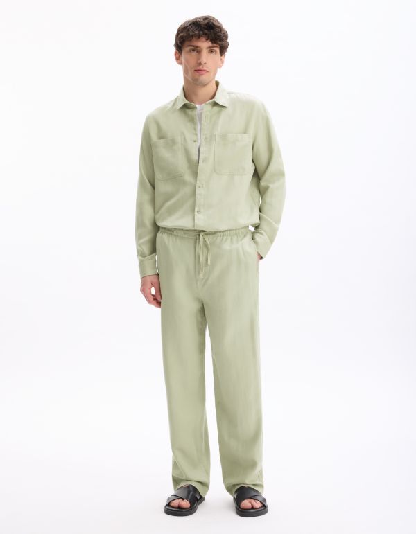 Pantalon loose 100% coton tencel - vert