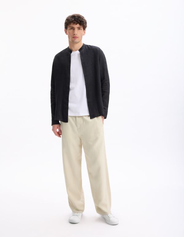 Pantalon loose 100% coton tencel - beige