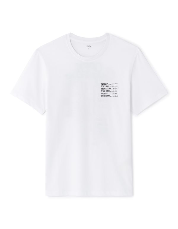 T-shirt straight col rond 100% coton - blanc