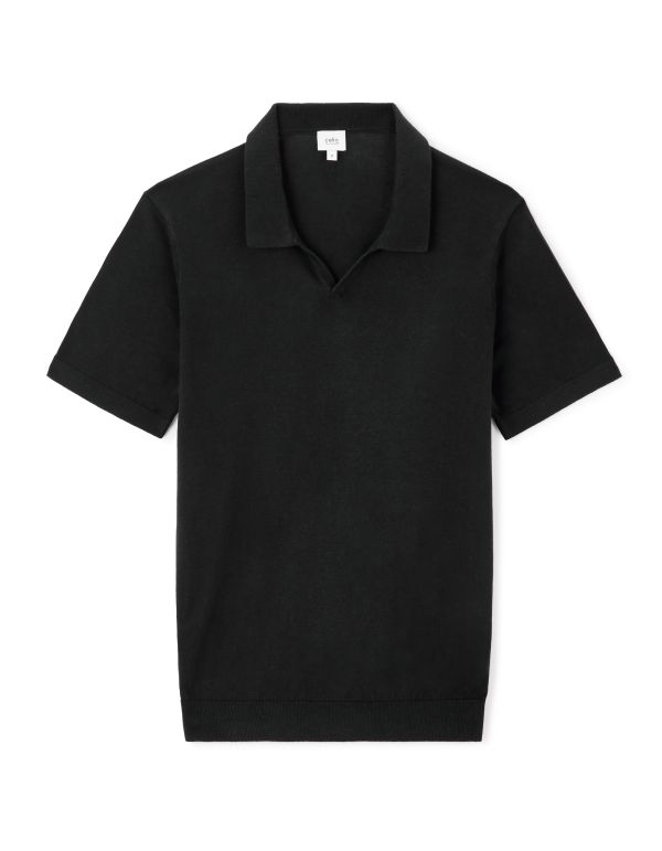 Polo slim en maille 100% coton - noir