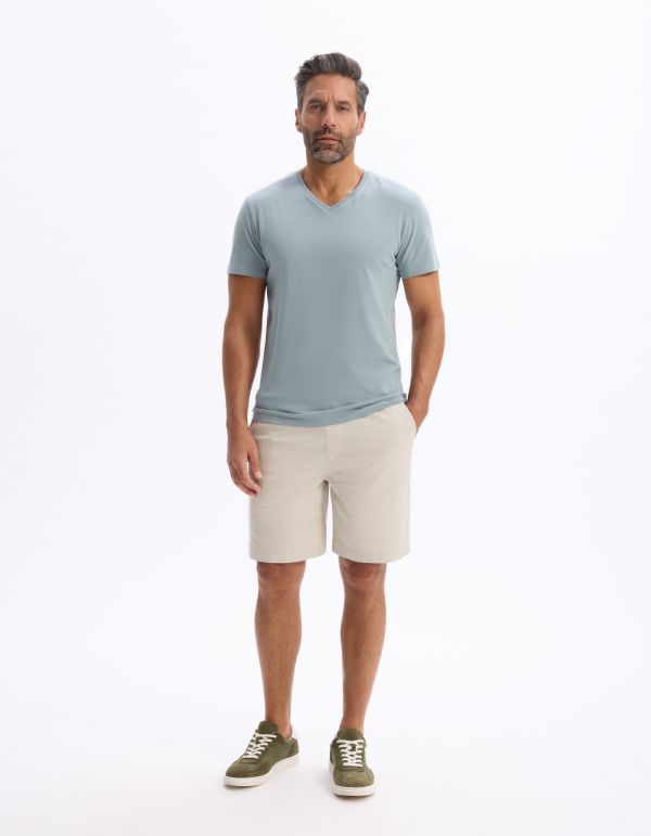 Bermuda 100% coton stretch - beige