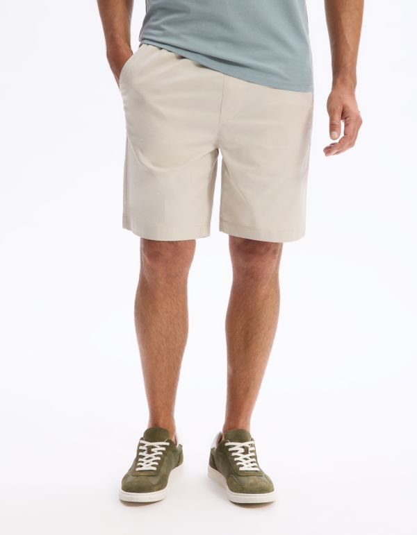 Bermuda 100% coton stretch - beige