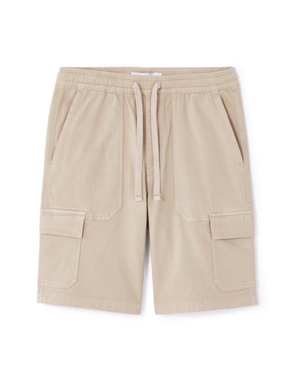 Bermuda cargo en coton stretch - beige