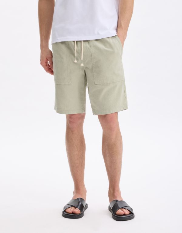 Bermuda 100% coton - vert