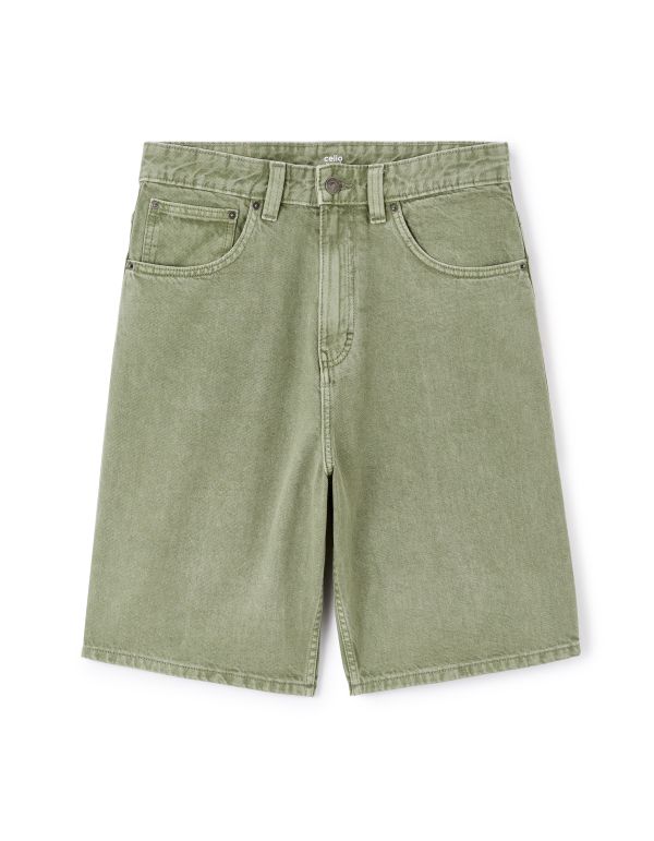 Bermuda baggy en jean - kaki