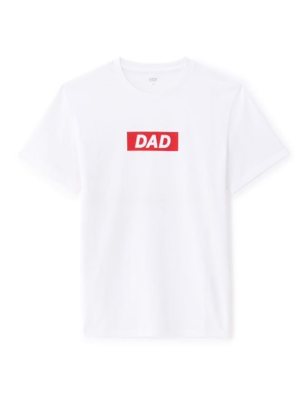 T-shirt straight col rond 100% coton - blanc