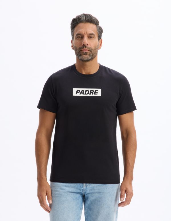 T-shirt straight col rond 100% coton - noir