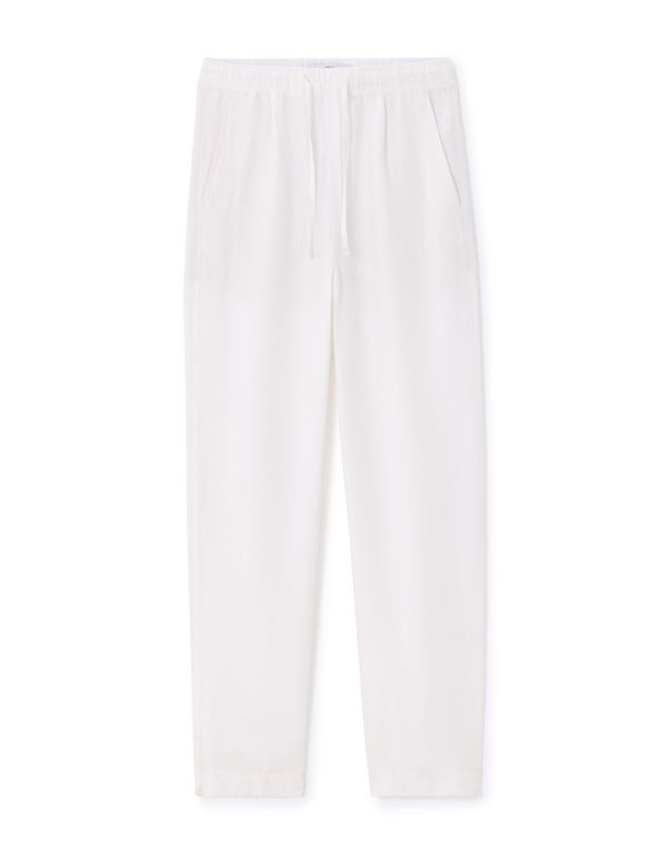Pantalon loose 100% lin - blanc