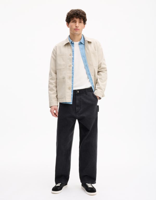 T-shirt straight col rond 100% coton - beige