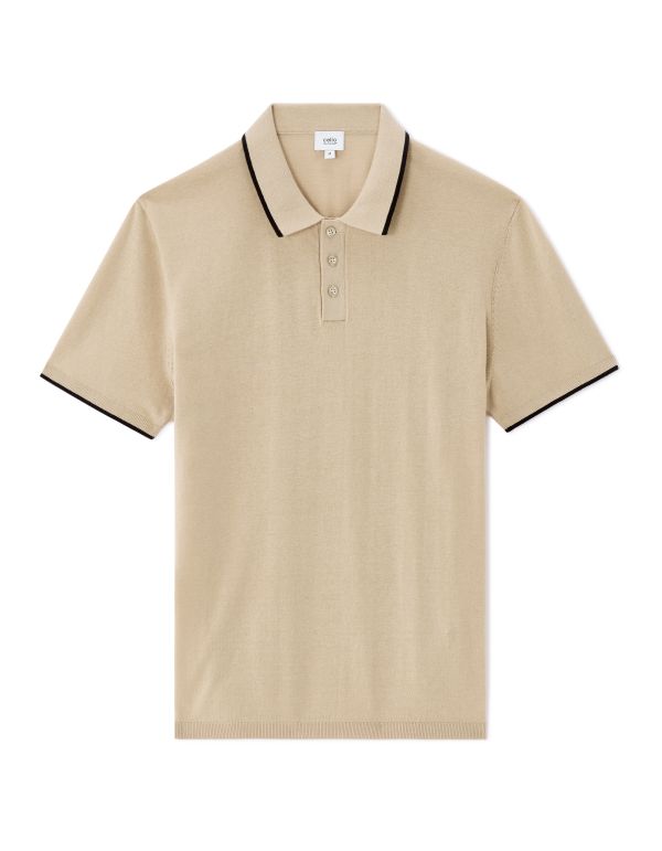 Polo regular en jersey fantaisie - sand