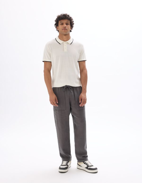 Polo regular en jersey fantaisie - beige