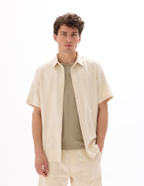 Chemisette regular 100% coton jacquard - écru