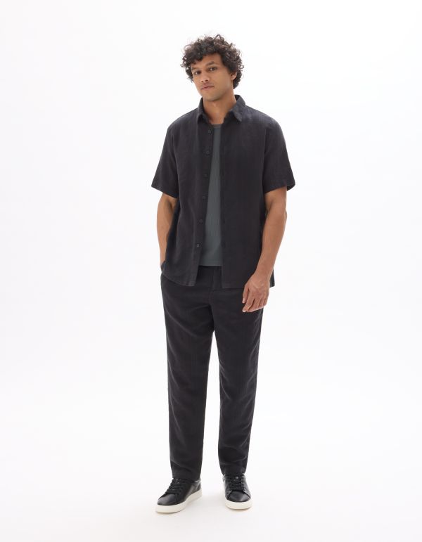 Chemisette regular 100% coton jacquard - noir