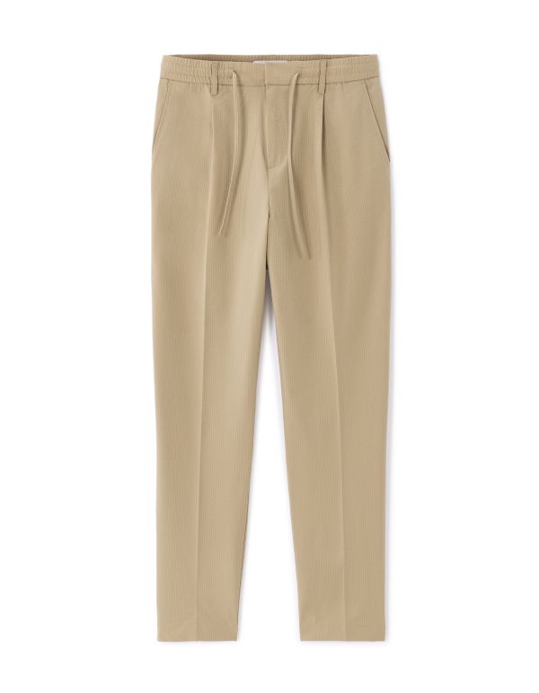 Pantalon 24H seersucker - taupe