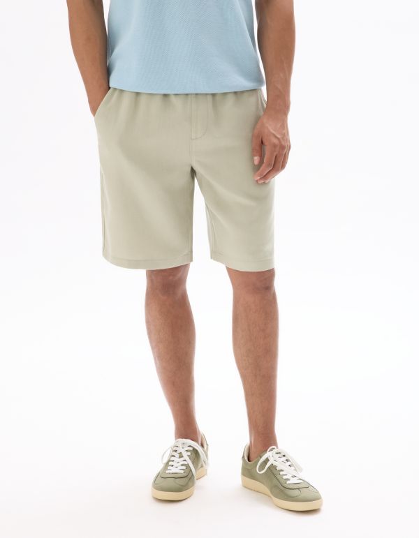 Bermuda TENCEL™ Lyocell et lin mélangé - vert sauge