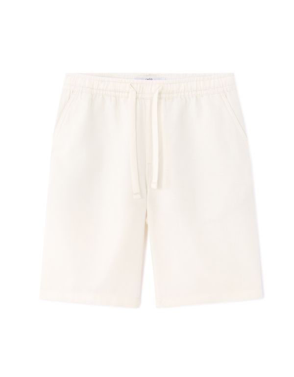 Bermuda TENCEL™ Lyocell et lin mélangé - écru