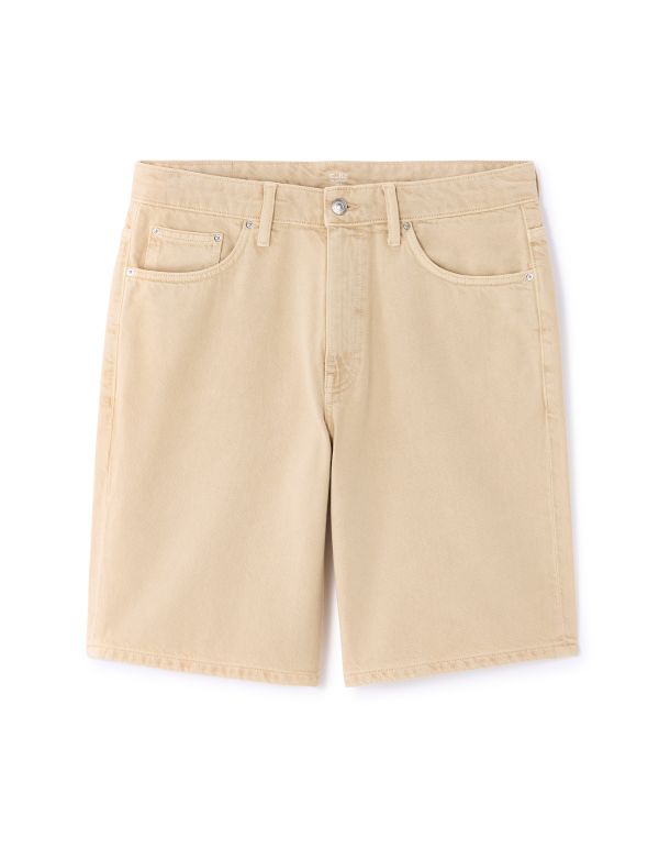 Bermuda en jean 100% coton - beige