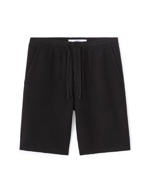 Bermuda 100% gaze de coton - noir