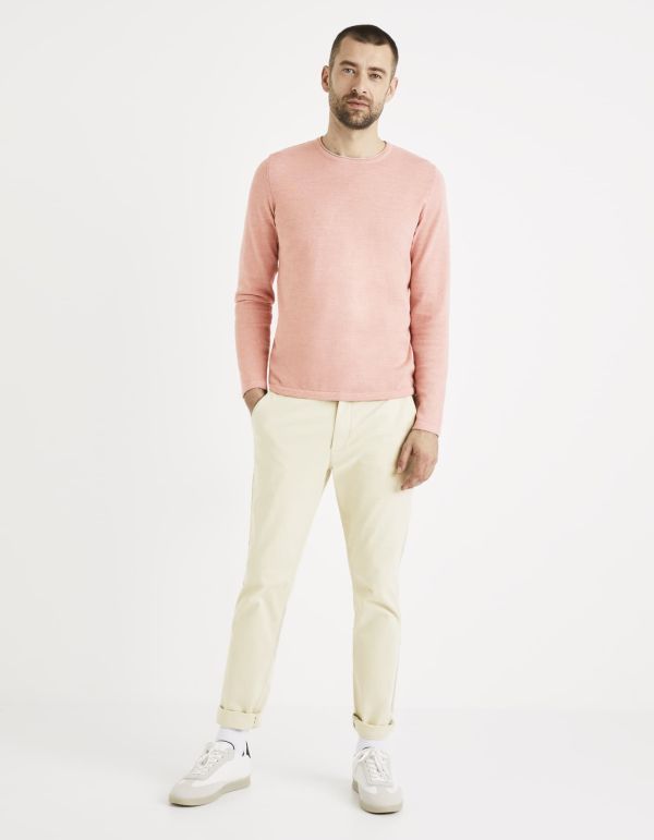 Pull col rond 100% coton