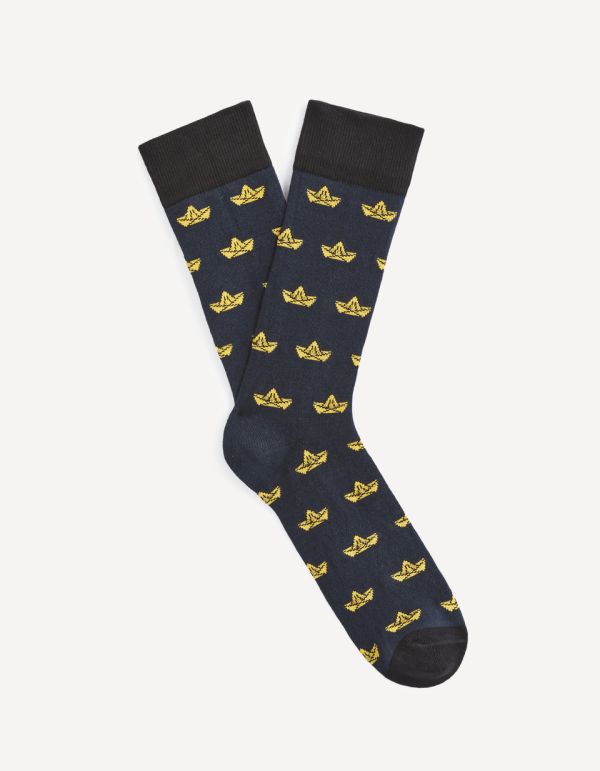 Chaussette coton supima motifs origami