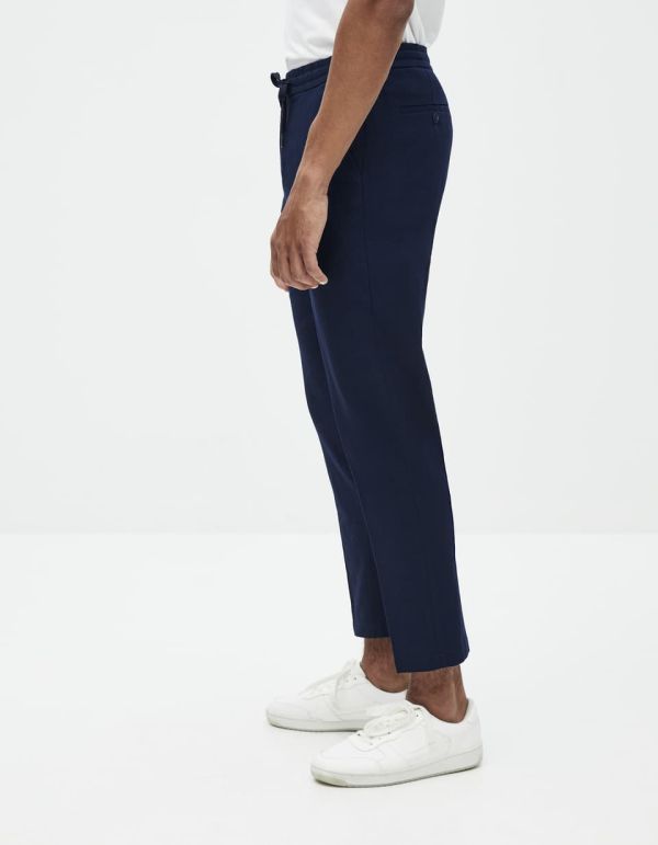 Pantalon taille élastiquée lin/coton