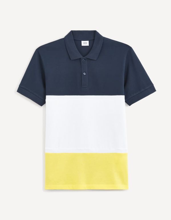 Polo piqué 100% coton color block