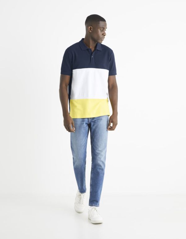 Polo piqué 100% coton color block