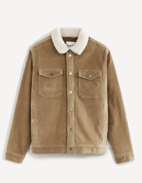 Veste en velours col sherpa