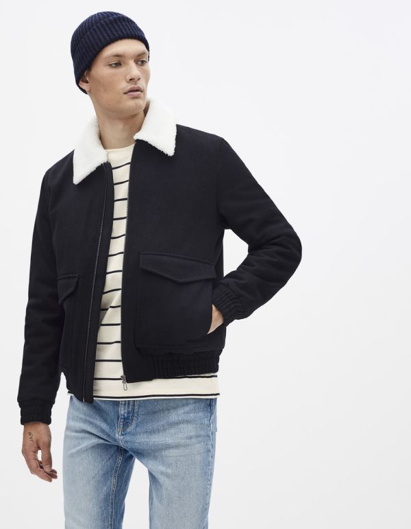 Blouson lainage col sherpa amovible