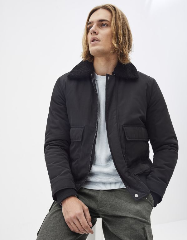 Blouson aviateur col sherpa