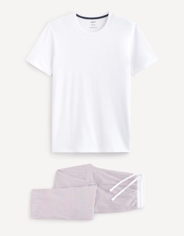 Pyjama manches courtes et pantalon coton