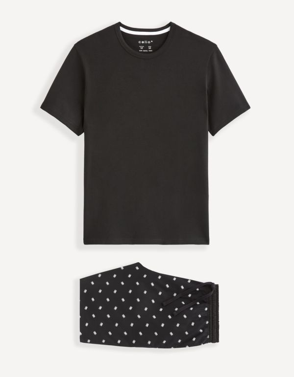 Pyjama manches courtes et bermuda coton