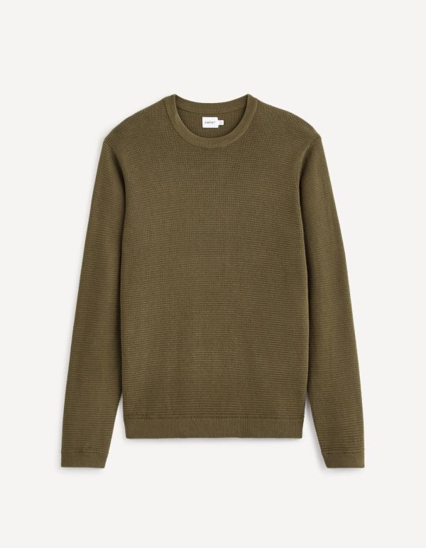 Pull col rond 100% coton