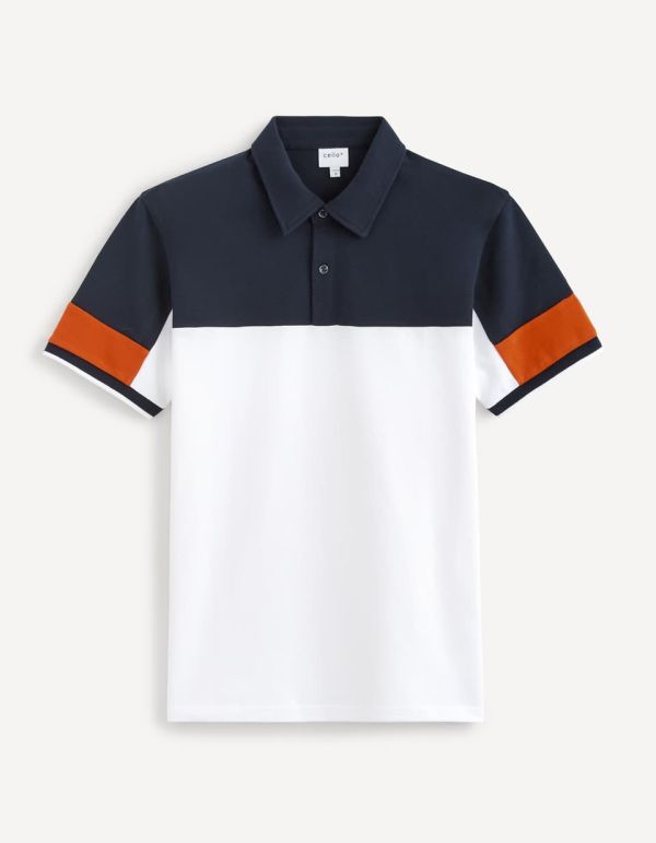 Polo 100% coton color block
