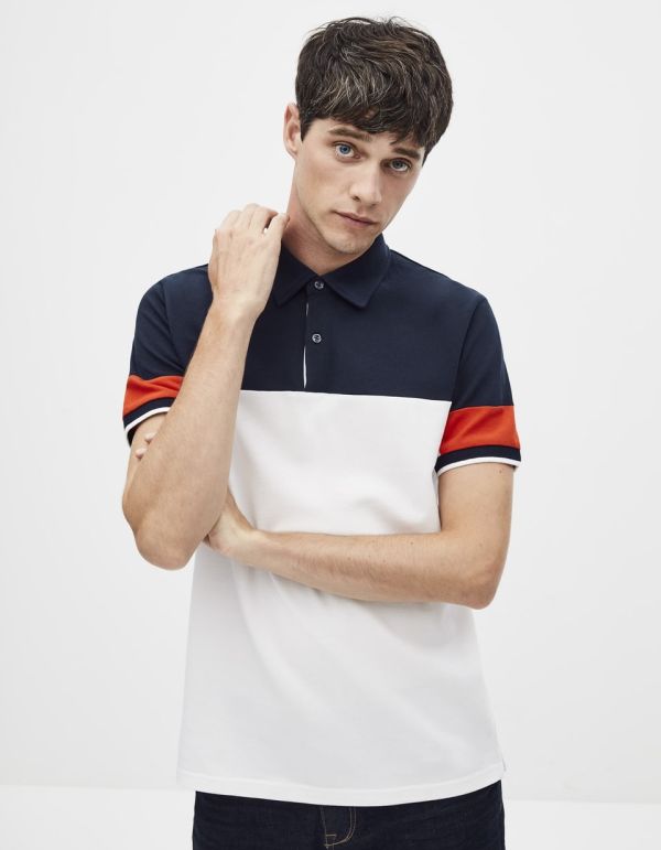 Polo 100% coton color block