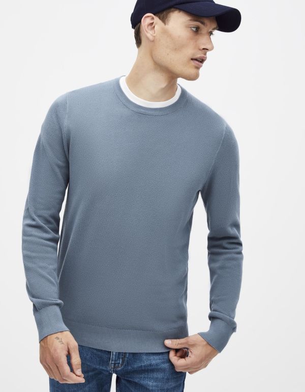Pull col rond 100% coton