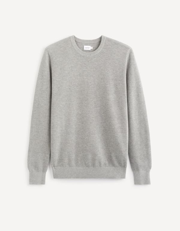 Pull col rond 100% coton