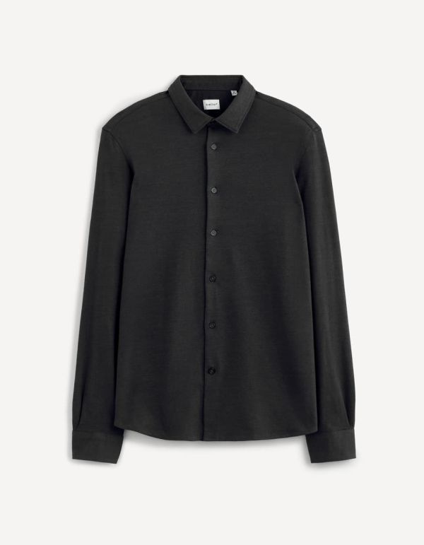 Chemise slim 100% coton maille piquée