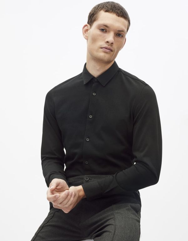 Chemise slim 100% coton maille piquée