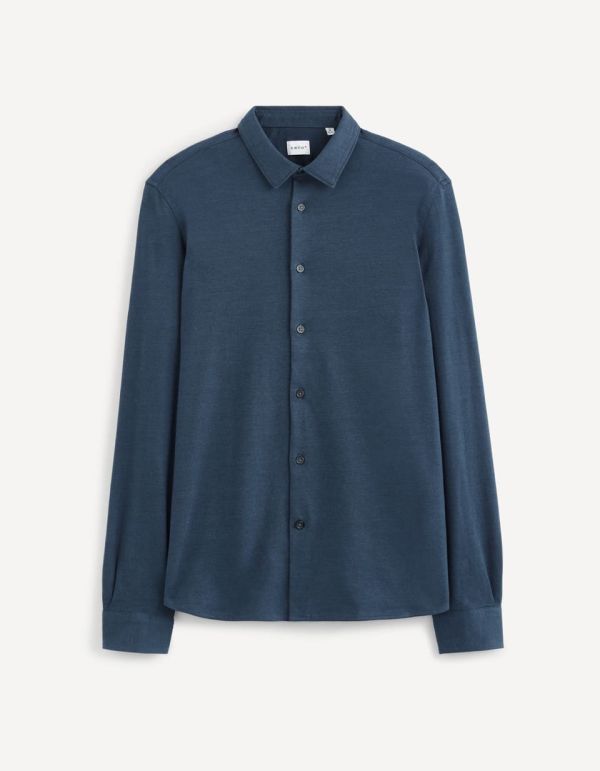 Chemise slim 100% coton maille piquée