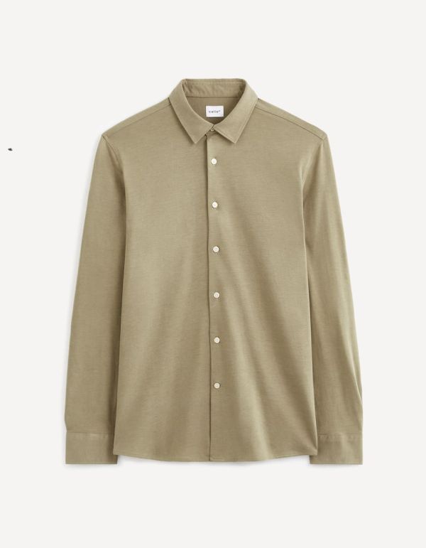 Chemise slim 100% coton maille piquée