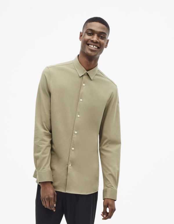 Chemise slim 100% coton maille piquée