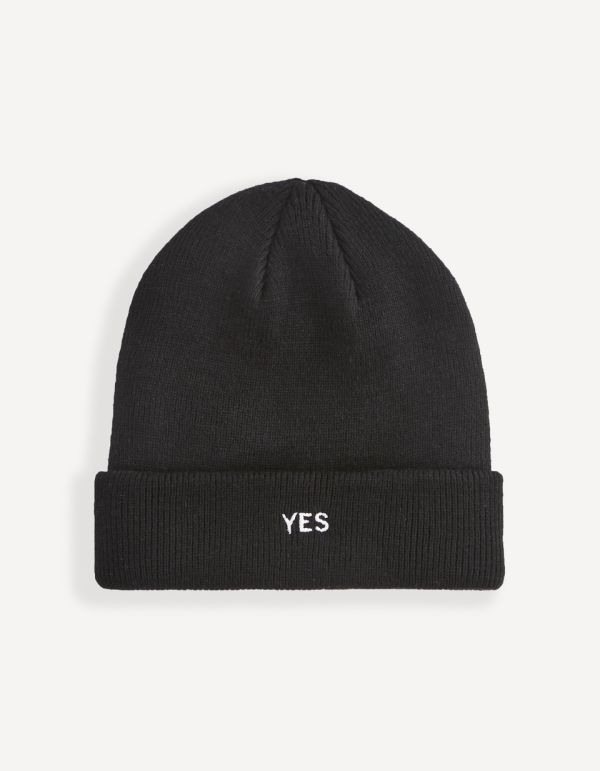 Bonnet en maille à message