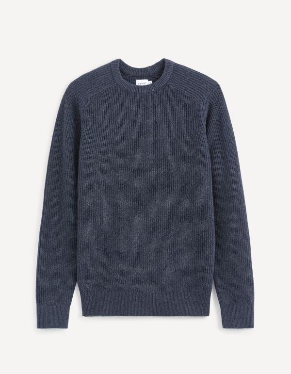 Pull col rond coton mélangé