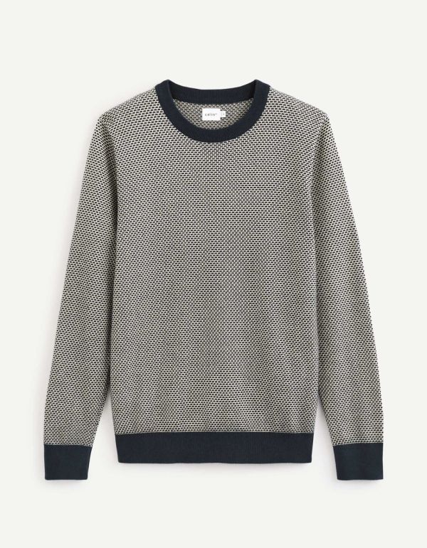 Pull col rond 100% coton