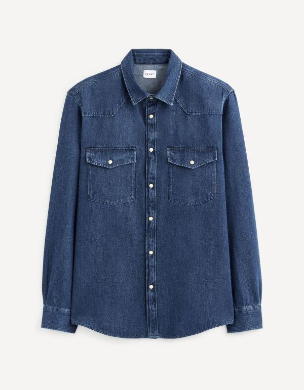 Chemise modern fit en jean 100% coton