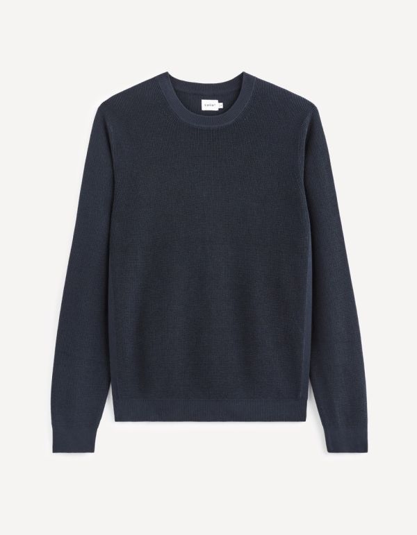 Pull col rond 100% coton