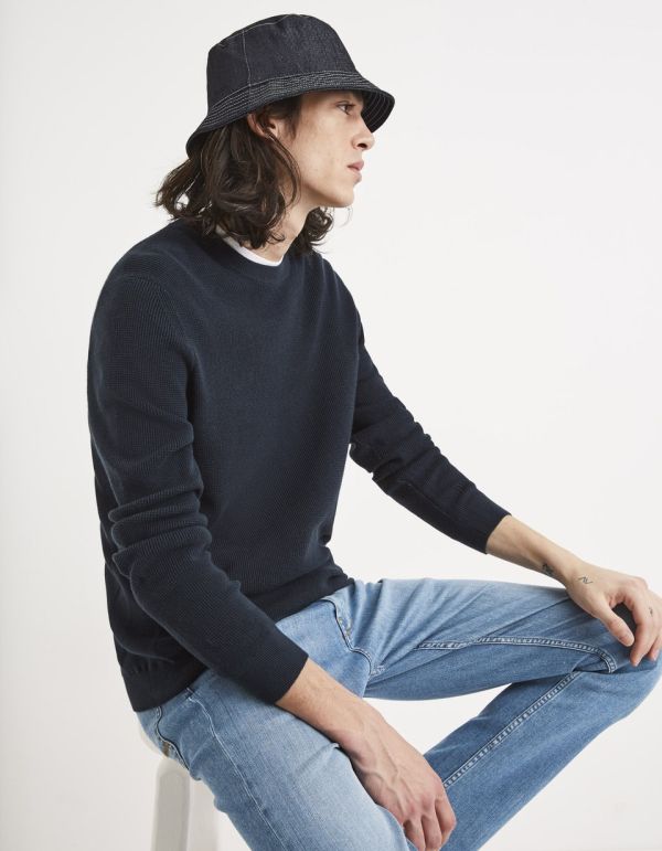 Pull col rond 100% coton